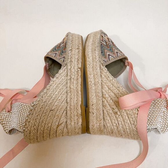Vidorreta Chevron Colorful Lace Up Espadrilles Size 39 - Picture 8 of 11